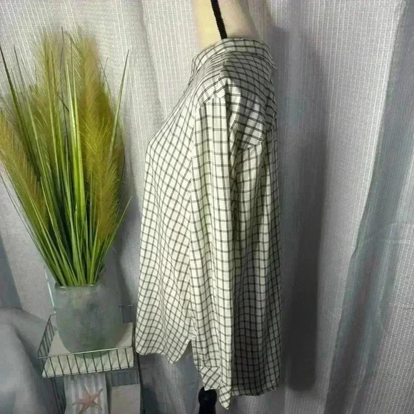 J Jill Women’s XL Plaid Long Sleeve Rayon Tunic Button Up Back High Collared Top - Picture 4 of 13